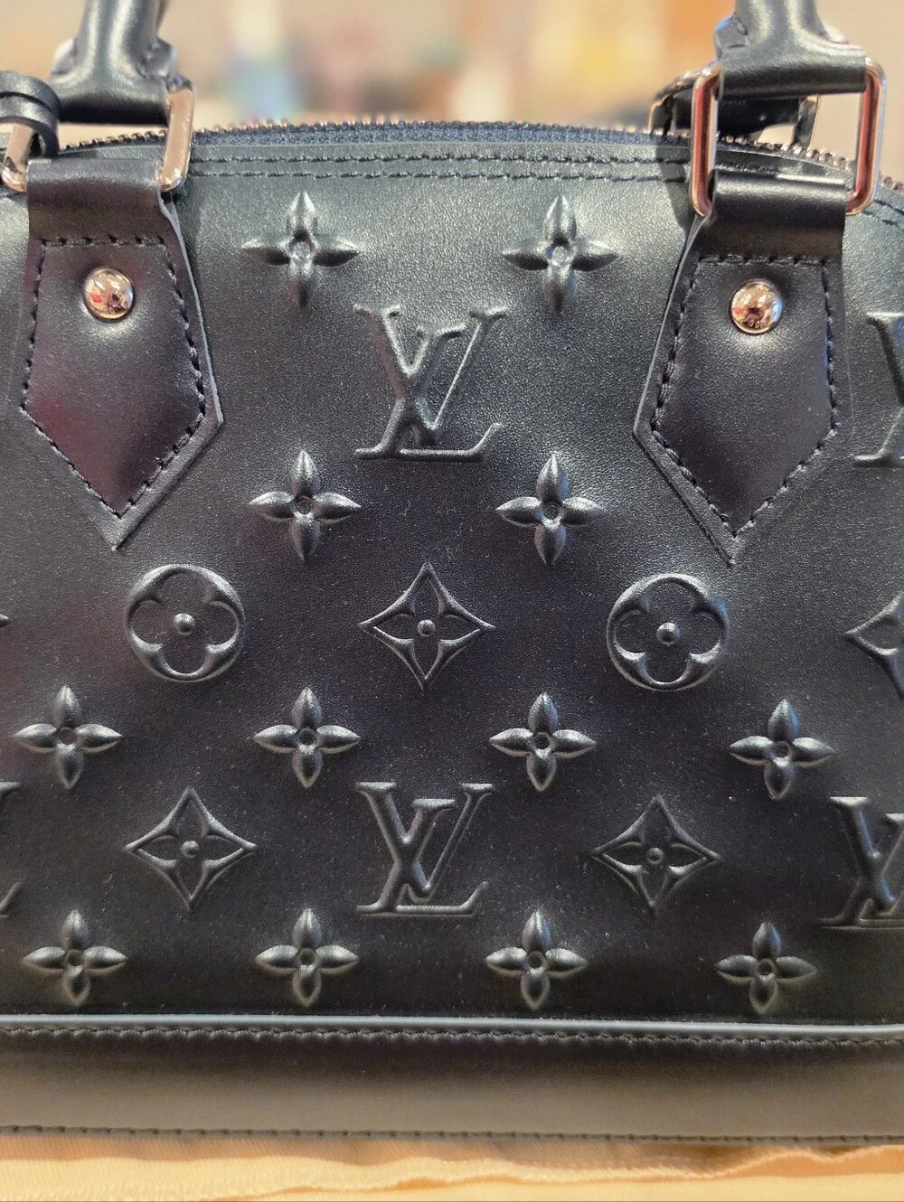 Louis Vuitton Calfskin Debossed Monogram Alma BB